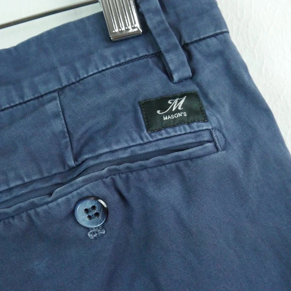 M Mason's Mens Navy Blue Chino Pants Italy Fits 36x31 Quiet Luxury Preppy